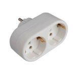 Αντάπτορας Eurolamp με είσοδο 1 σούκο & έξοδο σε 2 σούκο λευκό