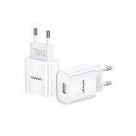 USAMS φορτιστής τοίχου T18, 1x USB, 2.1A, λευκός